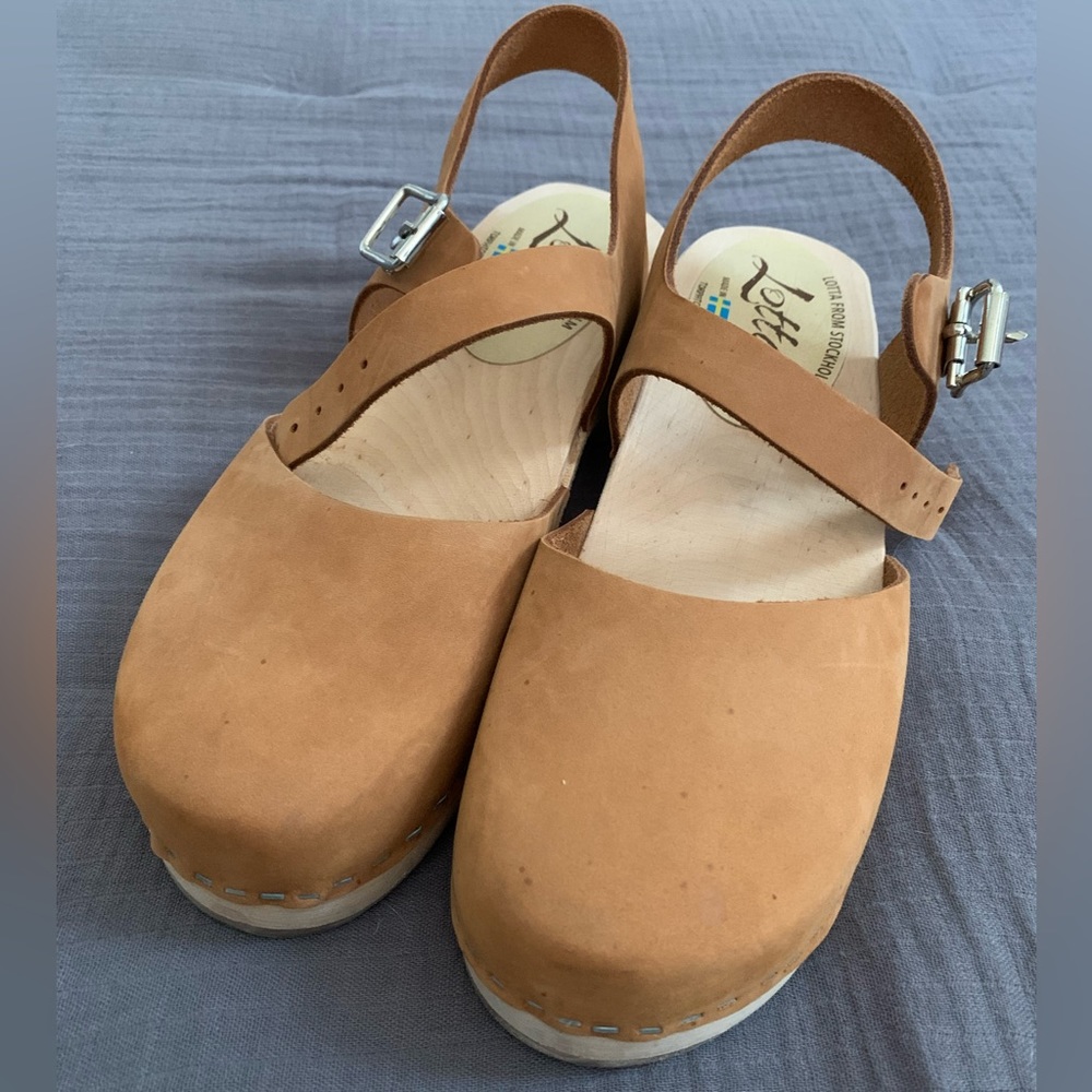 Lotta from Stockholm Leather/Wood Clogs